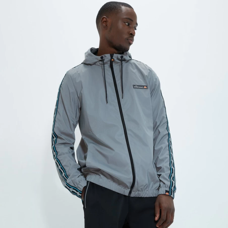 Ellesse Men's Reflective Landorus Full Zip Jacket - Waterproof Windbreaker for Outdoor Sports