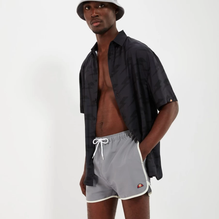Ellesse Men's Grey Cabanas Swim Shorts for Summer Beachwear