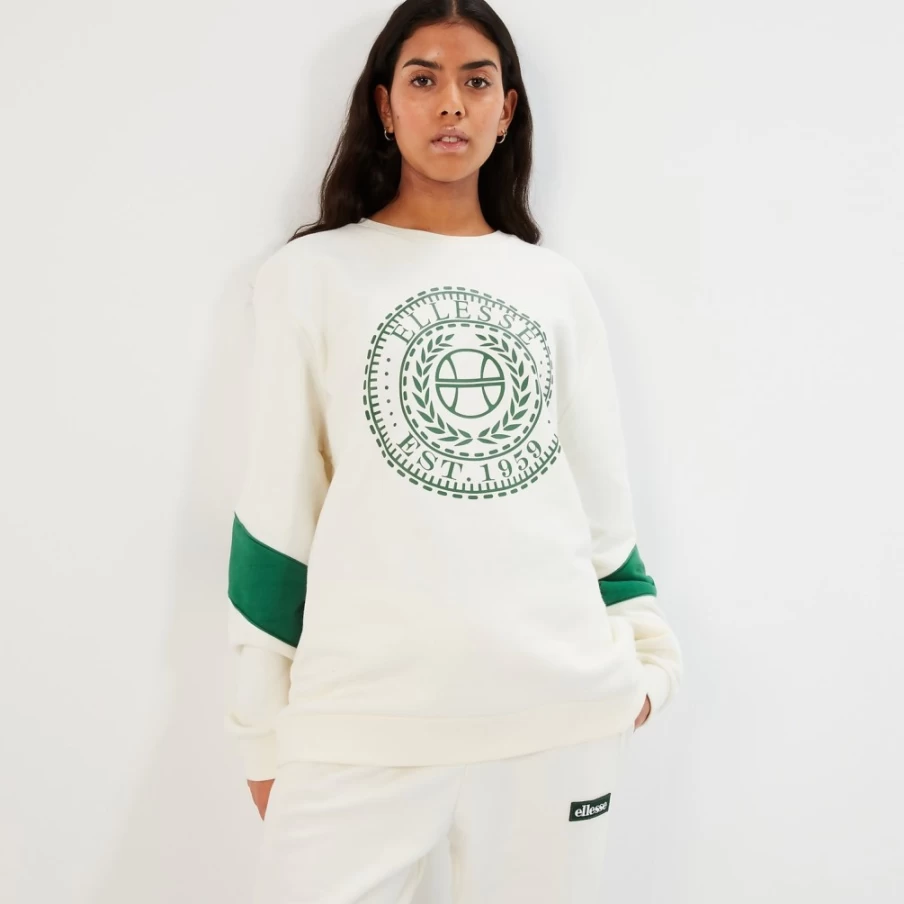Ellesse Women's Off White Swansea Sweatshirt - Classic Comfort & Style