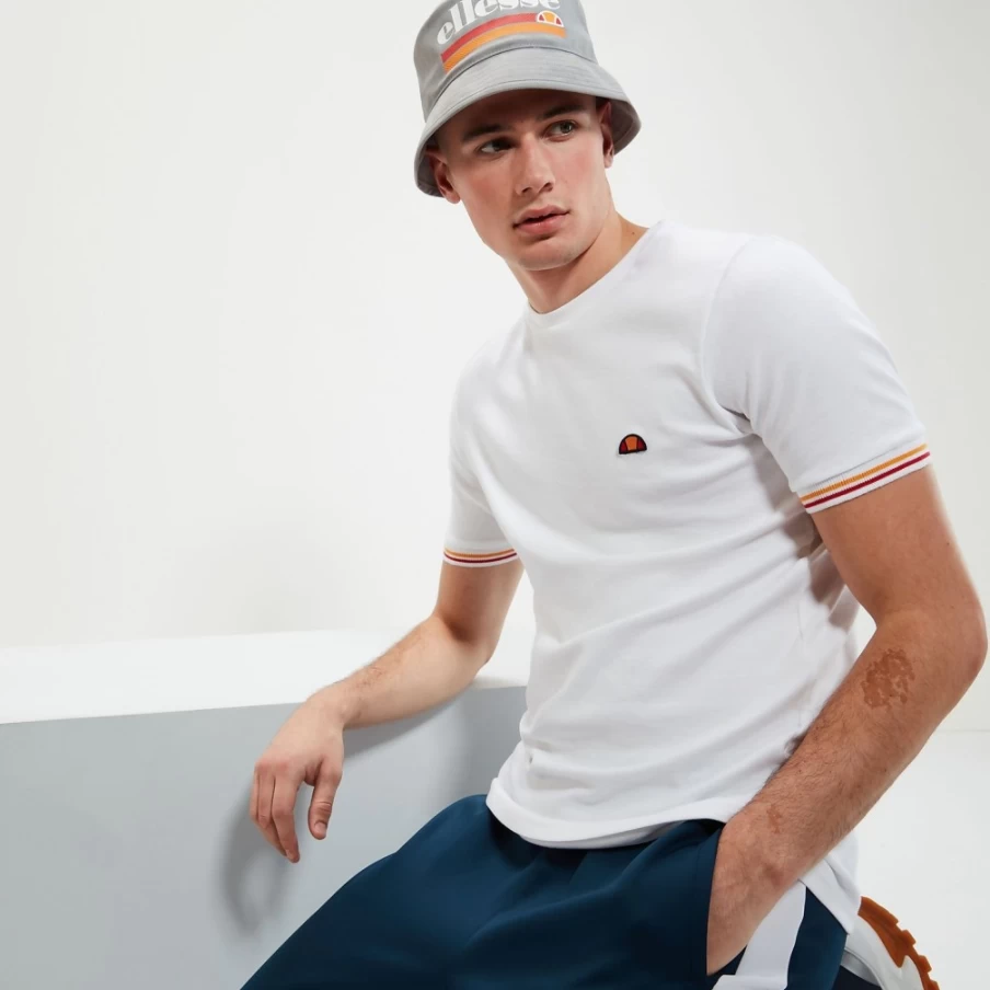 Ellesse Men's Kings 2 White T-Shirt - Classic Fit Short Sleeve Tee
