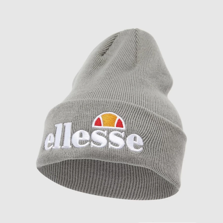 Ellesse Grey Velly Beanie - Winter Knit Hat for Men & Women