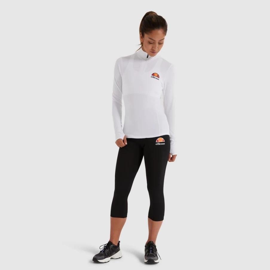 Ellesse Women's White Sofira 1/4 Zip Pullover Top
