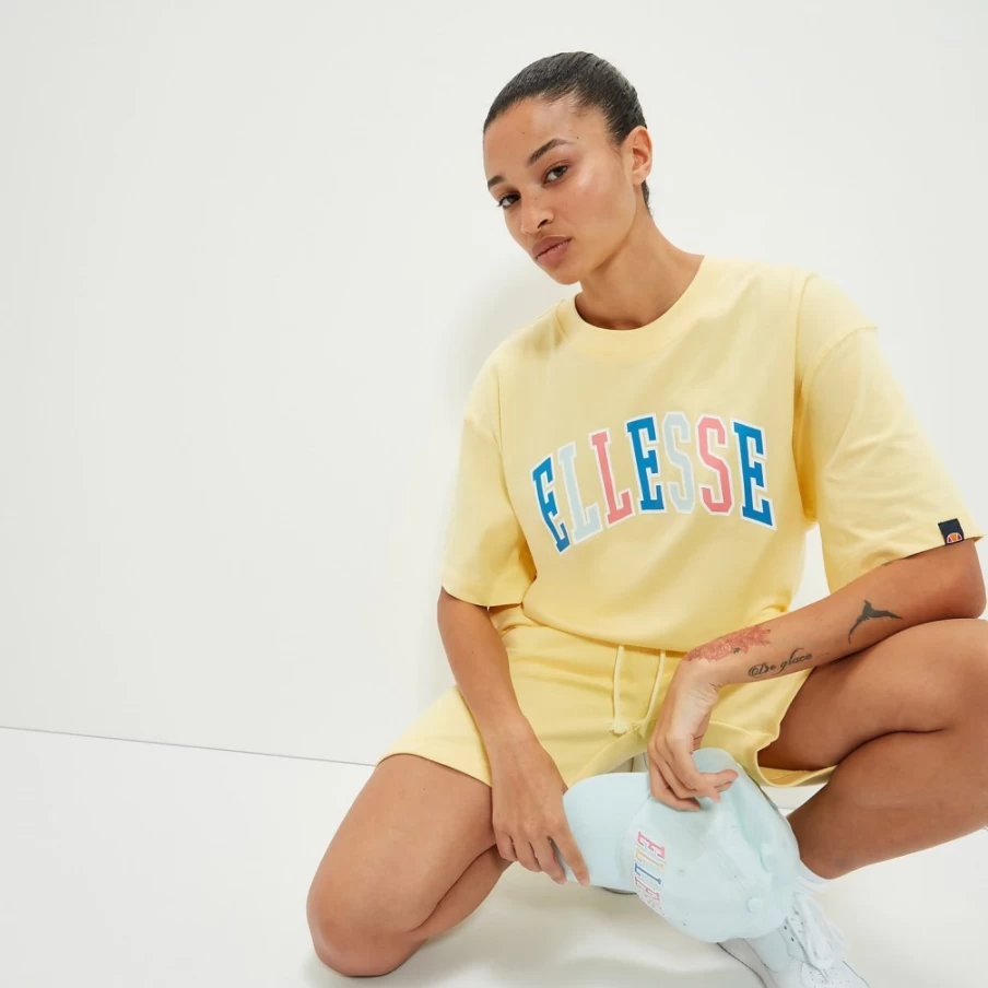 Ellesse Women's Light Yellow Calipsi T-Shirt - Unisex Fit Tee