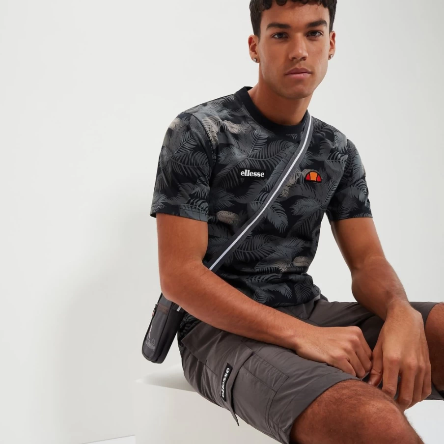 Ellesse Men's Cristia Black T-Shirt - Classic Fit Casual Tee