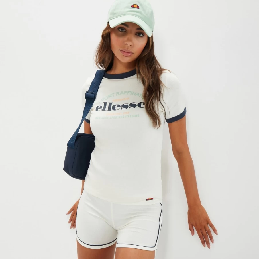 Ellesse Women's Off White Telani Tee - Casual Short Sleeve T-Shirt