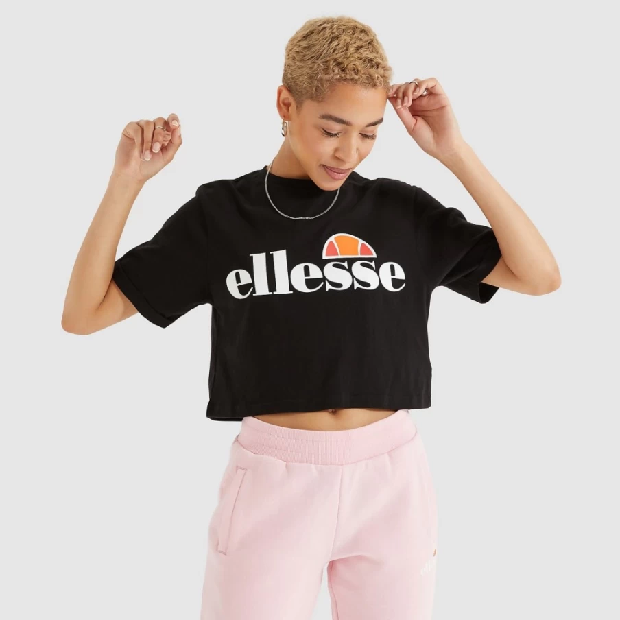 Ellesse Women's Black Alberta Cropped T-Shirt
