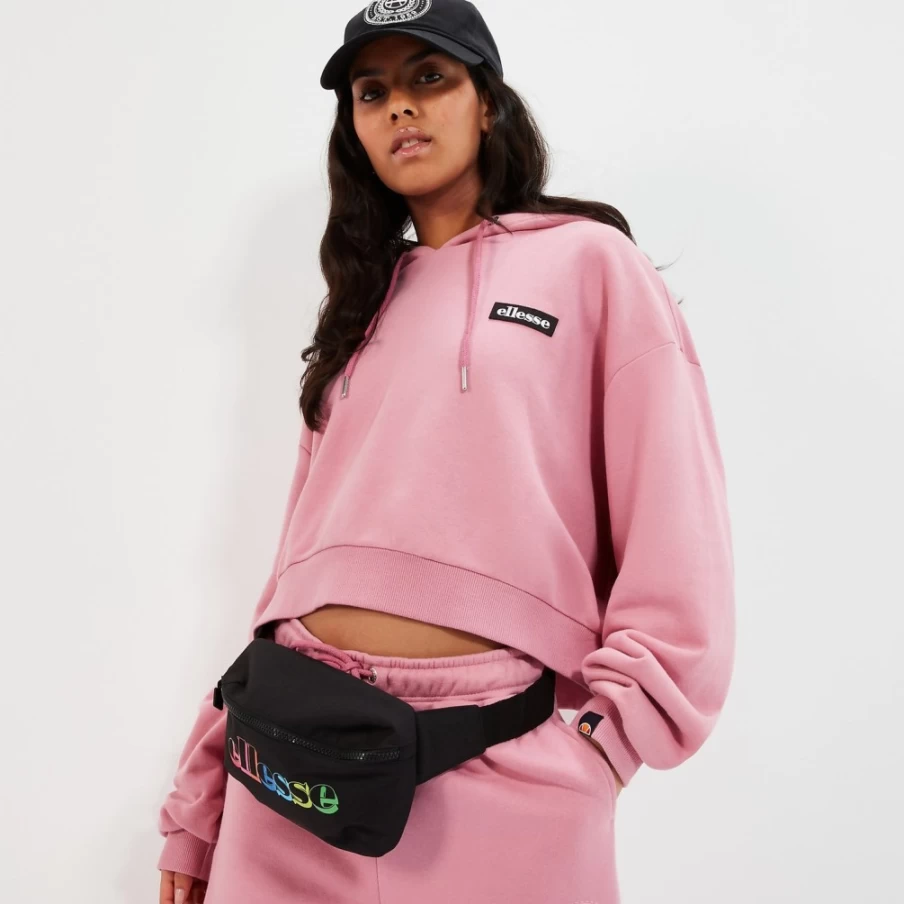 Ellesse Women's Pink Halo Crop Hoody - Stylish Casual Pullover Sweatshirt