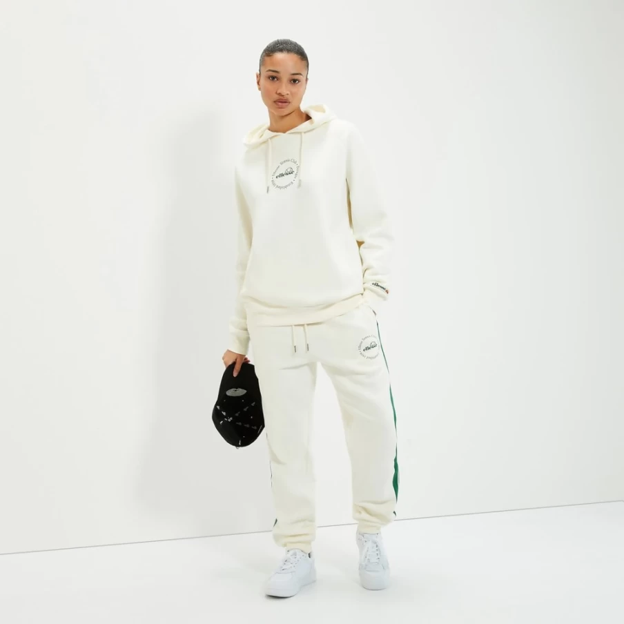 Ellesse Women's Off White Giaradini Hooded Sweatshirt - Unisex Style Overhead Hoody