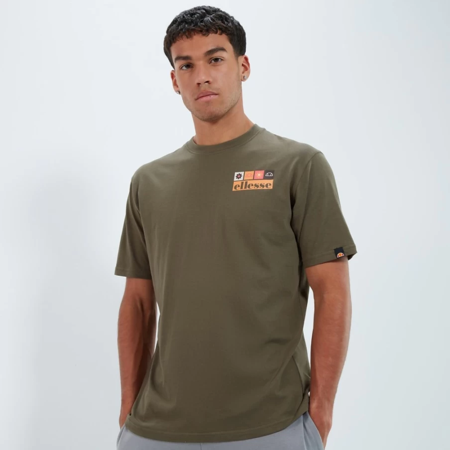 Ellesse Men's Mestiere Khaki T-Shirt - Classic Cotton Tee for Men