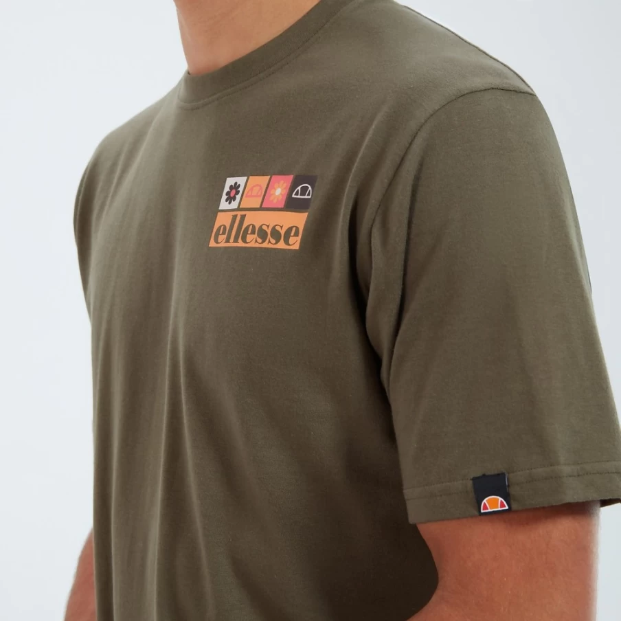 Ellesse Men's Mestiere Khaki T-Shirt - Classic Cotton Tee for Men