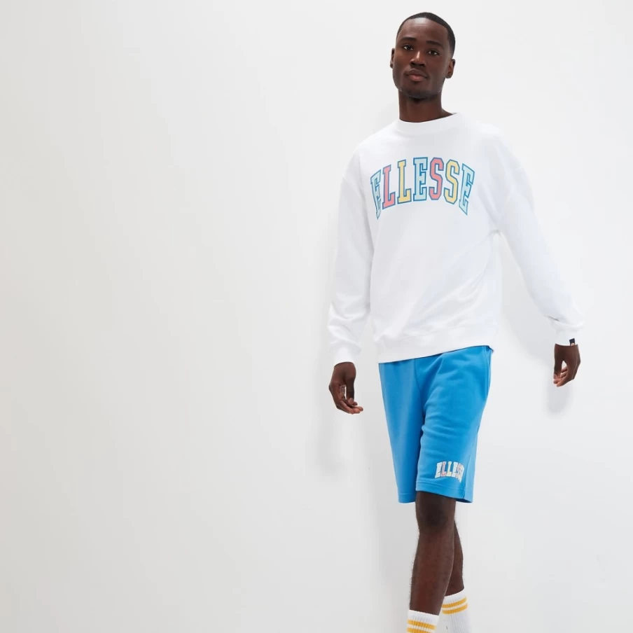 Ellesse Women's White Parsol Sweatshirt - Unisex Fit Casual Pullover
