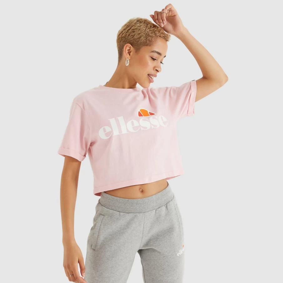 Ellesse Women's Pink Alberta Cropped T-Shirt - Lightweight Casual Top